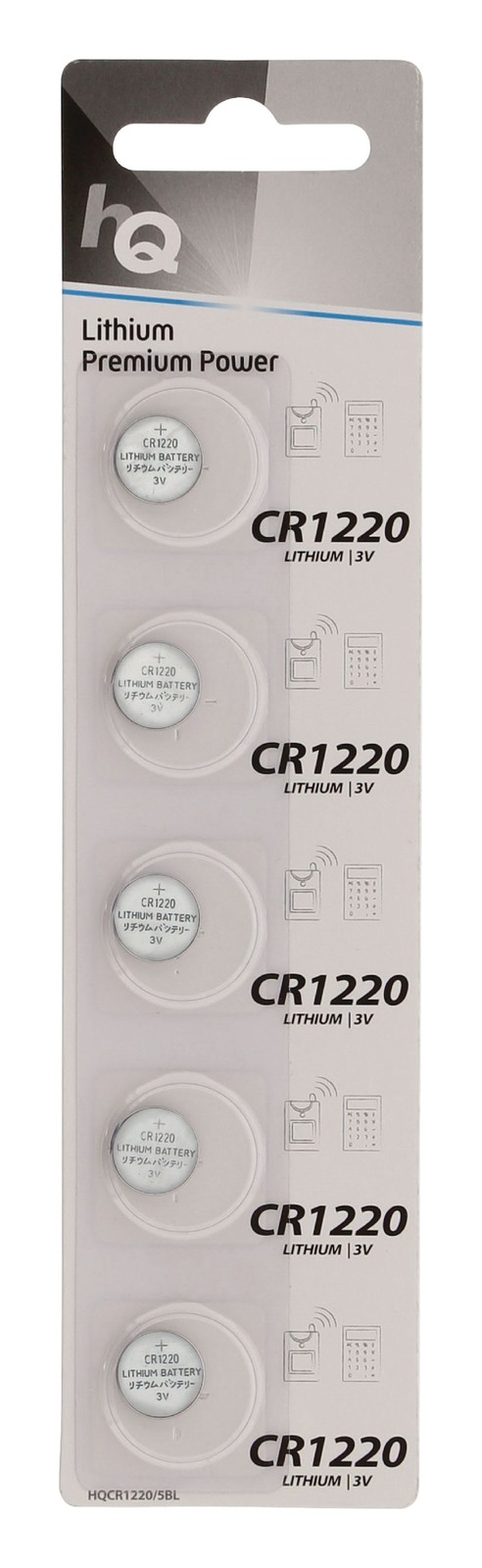 Batterie 1220 CR1220 a bottone al litio da 3 V - Blister da 5