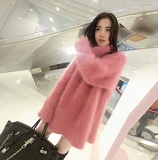 Plush mink cashmere turtleneck thickened turtleneck sweater free shipping S1802