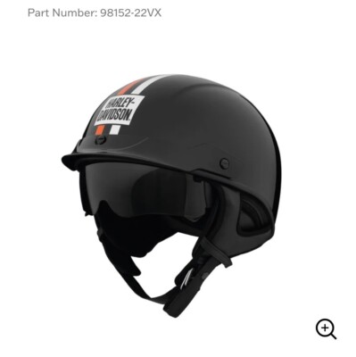 Harley Davidson XS Pearson Ultra Light Sun Shield J03 1/2 Helmet 98152-22VX Blk
