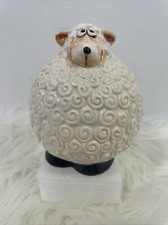 Vintage Baby Lamb Sheep Piggy Bank Ceramic Porcelain Hand Painted