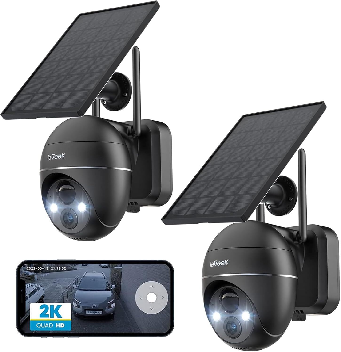 ieGeek 2K Security Camera Wireless Outdoor, 2.4G WiFi 360° View Pan Tilt...