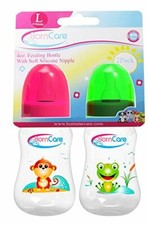 BornCare Feeding Bottle Regular Easy Grip with Silicone Nipple Fast Flow 4 oz