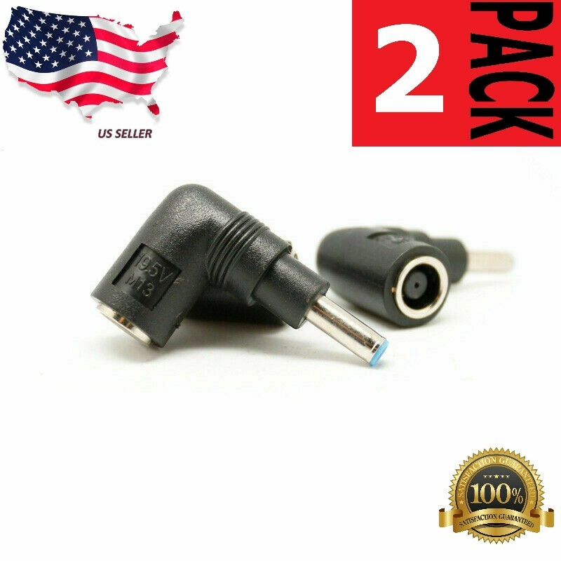 2x HP Dell DC Power Cable 7.4x5.0mm Female to 4.5x3.0mm Male Central Pin Adapter
