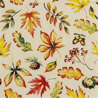 20 Servietten Eco Line Leaves Allover Herbst Blätter bunt Laub Öko Deko 33x33cm