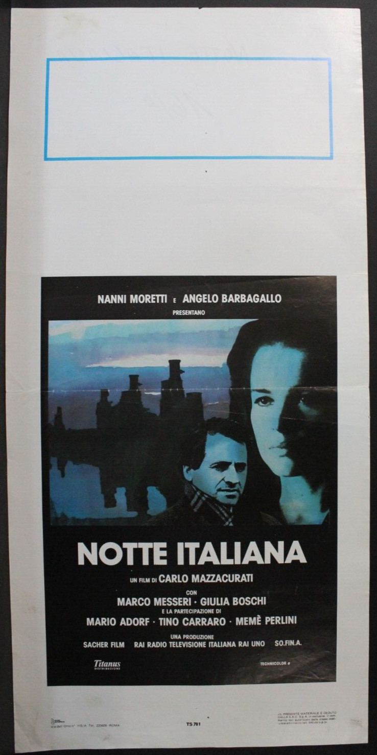 Locandina originale film Notte italiana (1987) - Regia di Carlo Mazzacurati