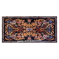 3'x2' black Marble sofa Coffee inlay stone Table Top pietra dura room decor