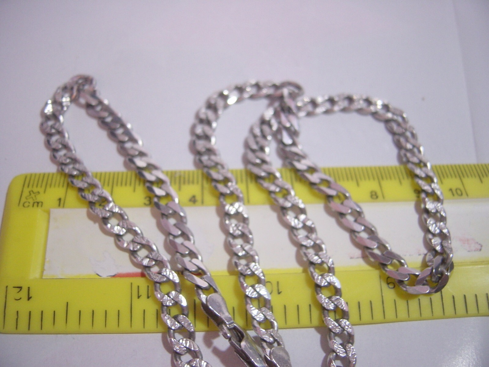 superb Solid Silver 20.5" curb necklace-vintage-b… - image 14