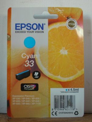 Epson 33 Ink T3342 Cyan Expression Premium XP 530 540 630 635 640 645 830 900
