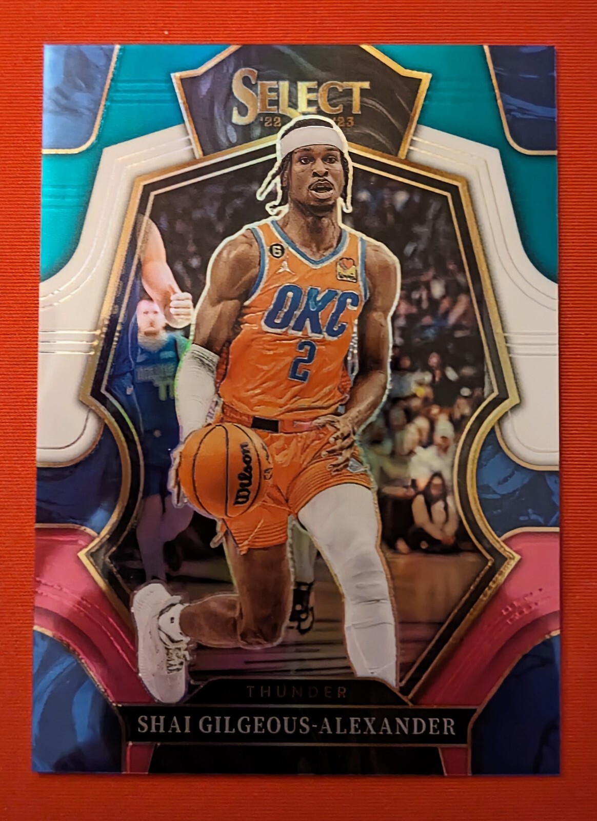 2022-23 Panini Select Premier Level Shai Gilgeous-Alexander #156 Teal White Pink Prizm 49/49
