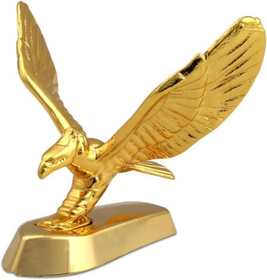 Flying Eagle Hood Ornament Emblem 3D Sticker Birds Logo for Car (Golden)