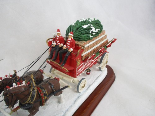 Danbury Neuwertig Budweiser Classic Clydesdales Winter Majestät mit Box Weihnachten 2002 - Bild 4 von 9