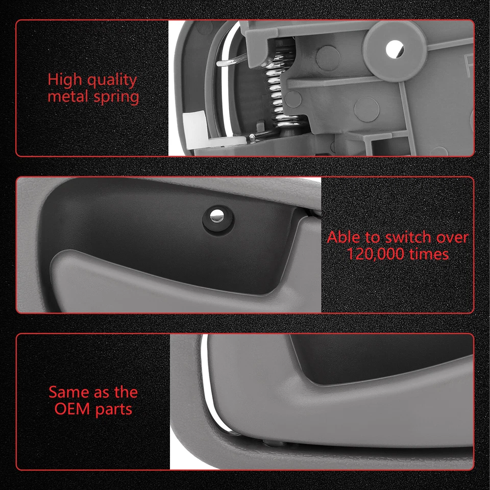 Manija de puerta interior 4 piezas izquierda derecha interior para Toyota 98-02 para Corolla Prizm GRIS Foto 4 de 4