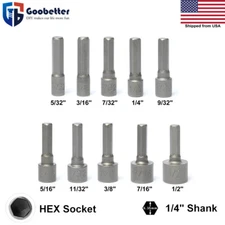 10PCS Power Allen Wrench Drill Bit Adapter 1/4'' Driver HEX Socket Set Hex Key 