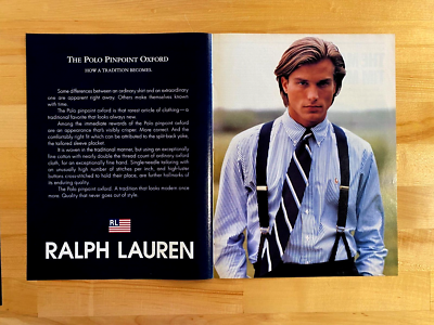 1995 Vintage Print Ad Ralph Lauren Pinpoint Oxford