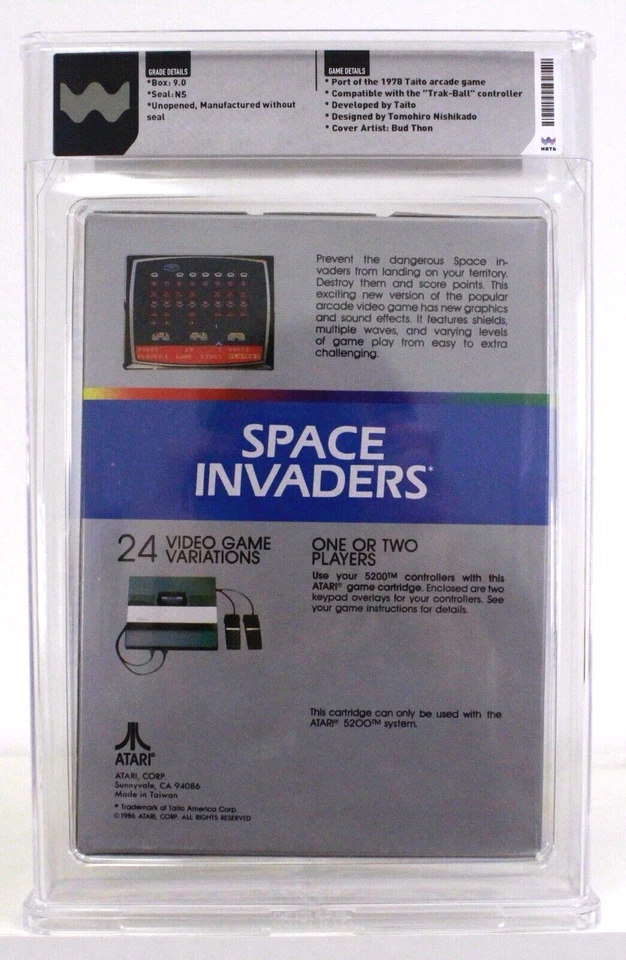 Space Invaders Brand New 1982 Atari 5200 WATA 9.0 MINT NS No Seal NIB - Image 4 of 4