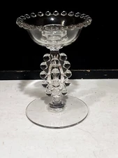 Vintage Imperial Candlewick Glass Tri Stem Candleholder Candlestick- HTF
