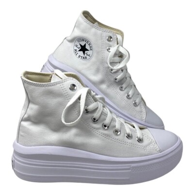 Converse Ctas Move For Women Platform Sneakers Casual White Canvas 568498C-WWWB