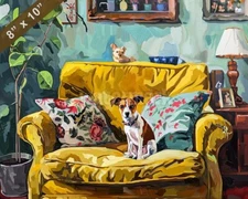 Toy Fox Terrier painting in a cozy apartment 8x10 Print 