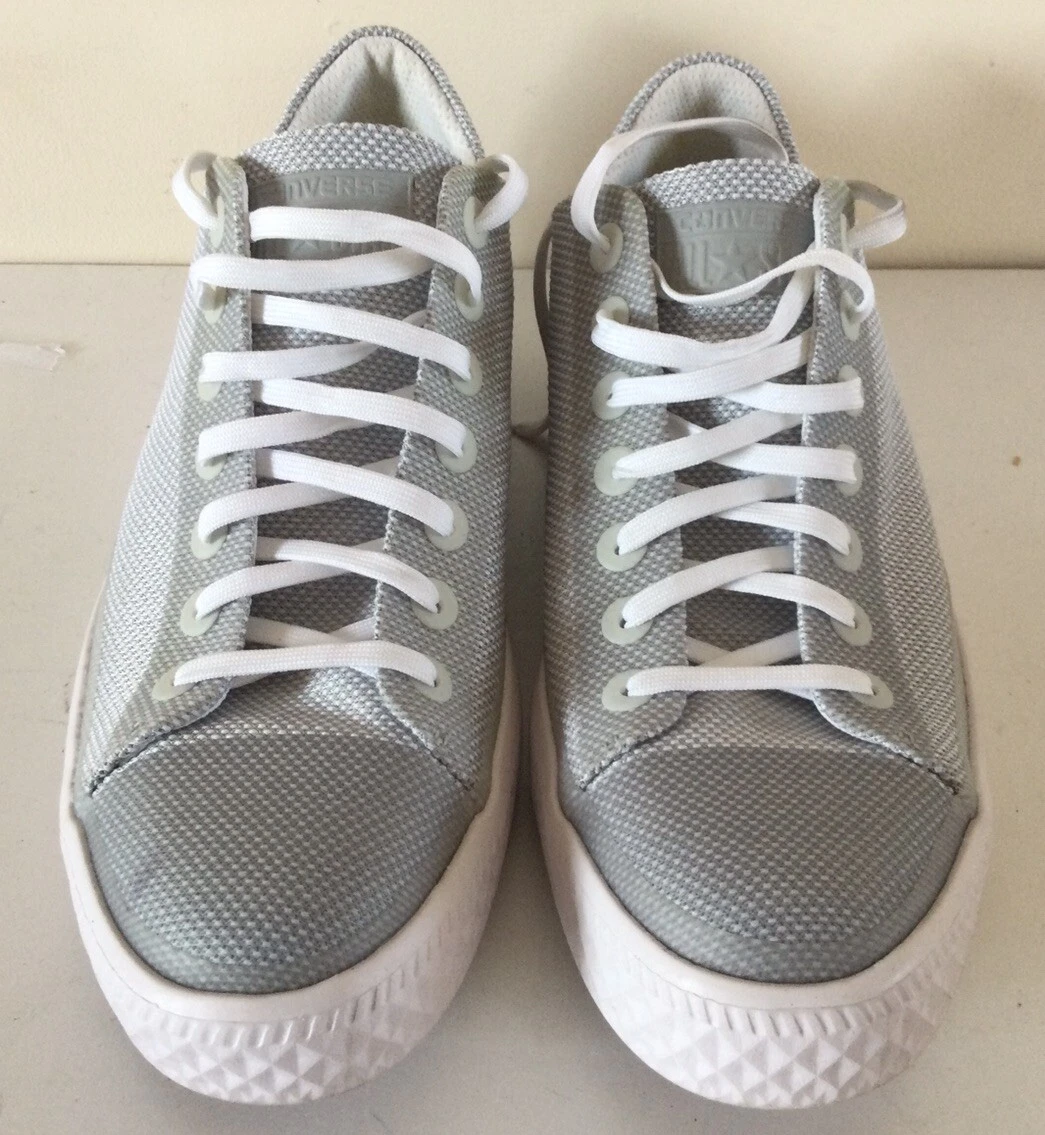 Unisex CONVERSE ALL STARS Argento Grigio Moderna Bue Trainer Regno Unito M8 W10.5 GRATIS P&P