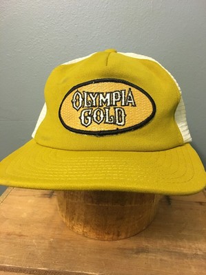 Vtg 70s 80s Olympia Gold Beer SnapBack Trucker Hat Mesh Baseball Cap One Size