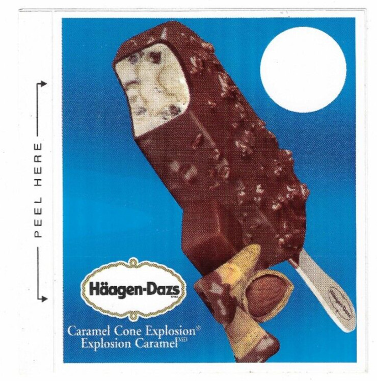 Häagen-Dazs Carmel Cone Explosion, Ice Cream Truck Decal/Sticker 4 1/2" X 5 1/4"
