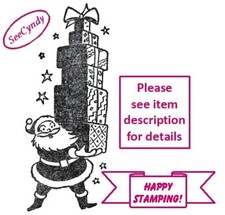 Santa Claus with Presents - FREE SHIPPING OFFER - Unmounted Rubber Stamp