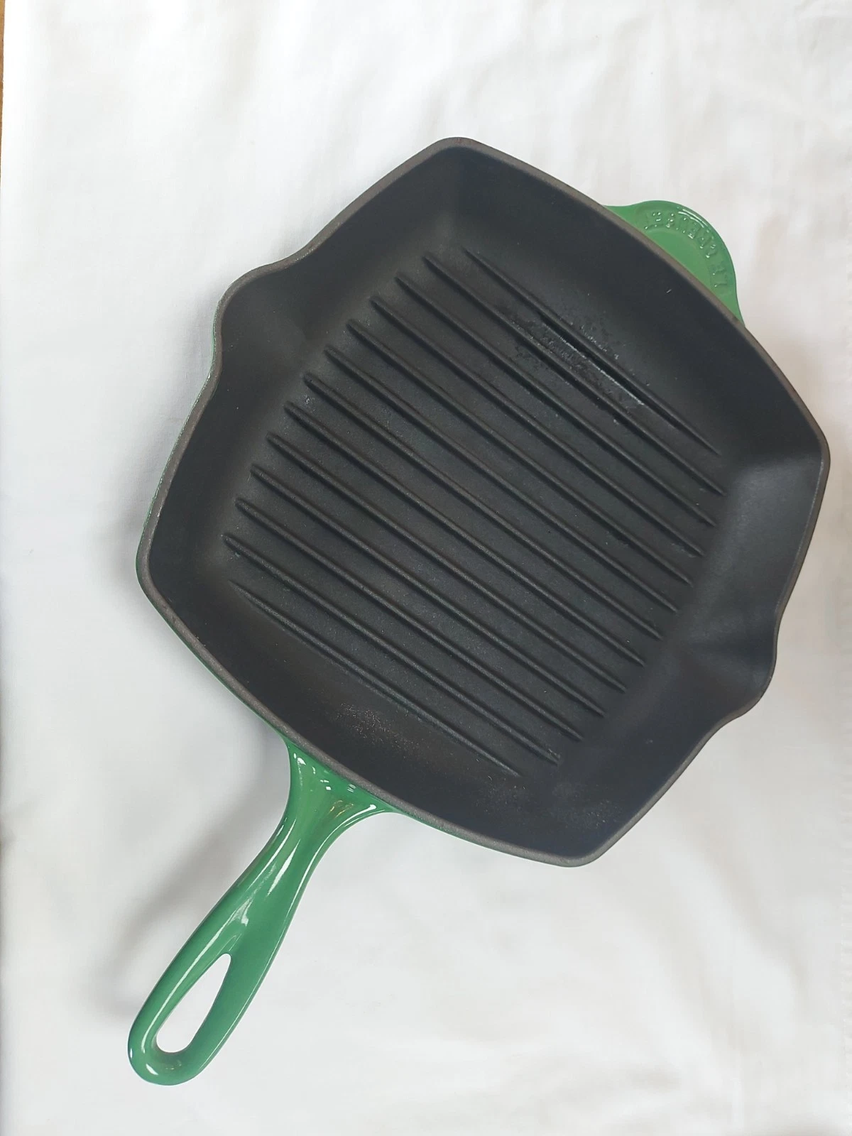 Le Creuset Cast Iron 26cm Square Griddle Skillet Grill Pan Green