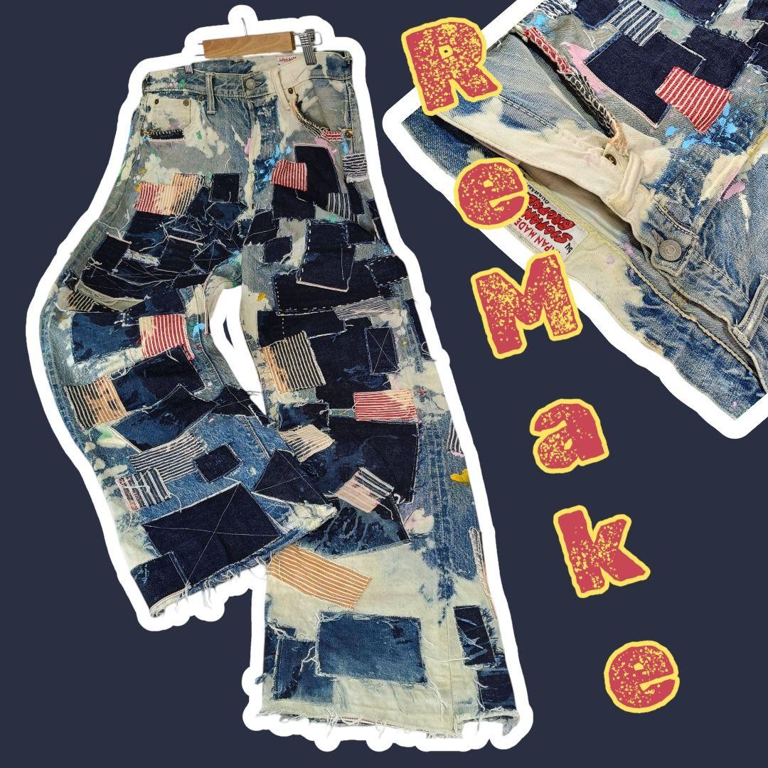 Remake Remake Denim Evisu Jeans Patchwork One of … - image 1