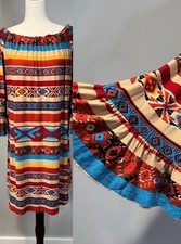 Scully Serape Southwestern Off Shoulder Dress Boho Western Aztec Festival XXL