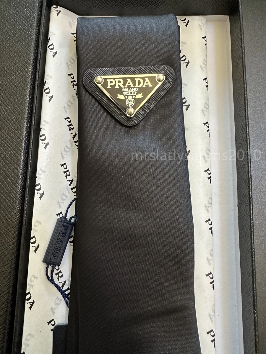 Prada Luxury Silk Tie – Triangle Logo | eBay