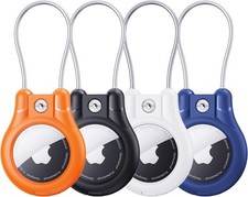 IPX8 Waterproof for Airtag Holder - 4 Pack Lock Case with Keychain for Apple Air