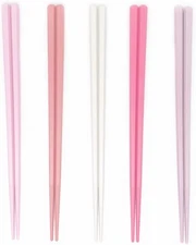 5 Pairs Fiberglass Reusable Chopsticks, Non-Slip, 5 Pairs Set (Pink)