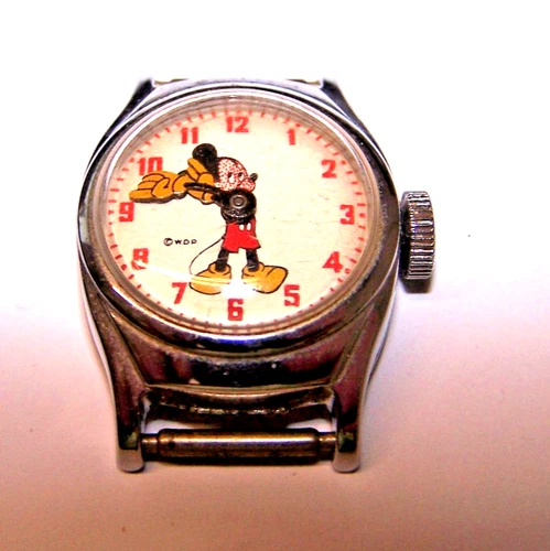 Vintage Mickey Mouse Watch  L85 Timex Disney Mechanical WORKS  no band Wind-up