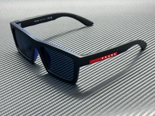 PRADA LINEA ROSSA PS A07S 1BO05U Black Blue Mirror Violet Men's 55 mm Sunglasses