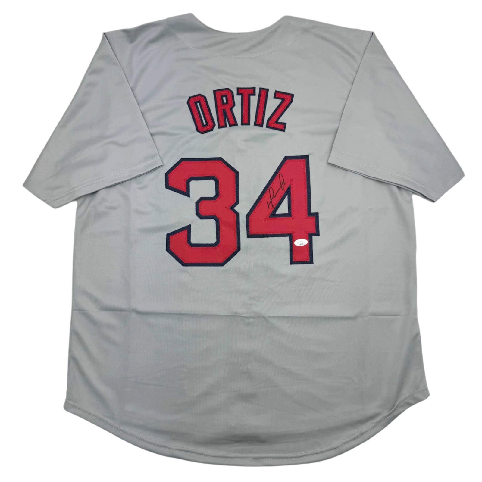 David Ortiz Autographed Signed Boston Red Sox / Boston Grey Baseball Jersey JSA COA 