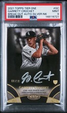 2021 Topps Tier One Garrett Crochet Break Out Auto Silver Ink RC #8/10 PSA 9