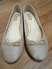 Circus by Sam Edelman Beige Leather Ballet Flats Bow Accent US 10