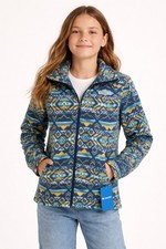 Columbia Youth Large Fleece Jacket NWT Full Zip Blue Tribal Print Boys Girls