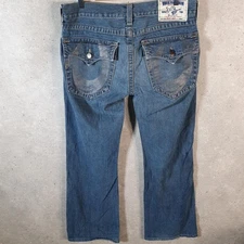 Vintage True Religion Bootcut Relaxed Y2K Hip Hop Jeans Mens W36 L32 Blue