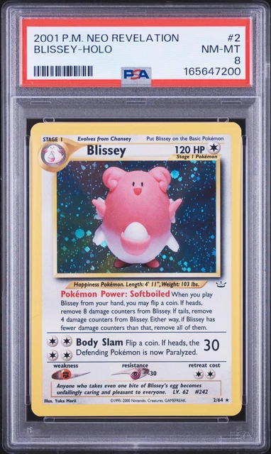 2001 POKEMON NEO REVELATION #2 BLISSEY-HOLO PSA 8