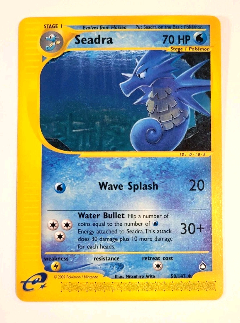 NM - Seadra Aquapolis 58/147 Uncommon Vintage WOTC era E-Reader Pokemon Card