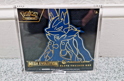  POKEMON CENTER ETB LUCARIO ELITE TRAINER BOX MEGA EVOLUTION + CASE CENTER A