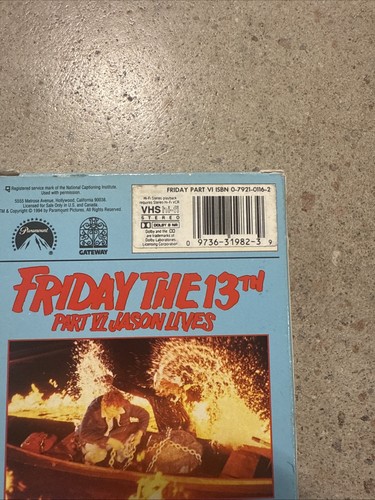 Friday The 13th Part 6 Jason Lives VHS Horror Movie - Imagen 8 de 8