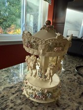 Vintage 1999 Limited Edition Design Musical Carousel Features 3 Rotating Horses