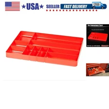 Efficient Garage Tool Organizer - 10 Compartments, Stackable & Portable in Red