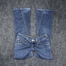RARE Vintage True Religion Low Rise Twisted Flare Jeans 29x31 USA Made Dark Wash
