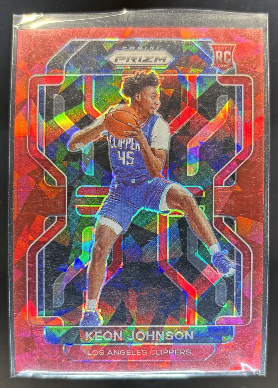 2021-22 Panini Prizm Keon Johnson Red Ice Los Angeles Clippers #326 RC