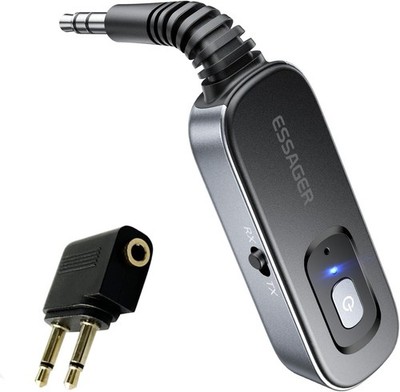 ESSAGER Bluetooth Receiver for Car, Noise Cancelling 3.5mm AUX Gray 