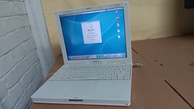 Vintage Apple iBook G4 Laprop 1.07 GHz 30 GB HD 12'' LCD Mac OS 10.3.9 Panther