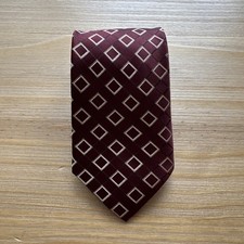 Joseph  Feiss Men's 57  X 3.75  Necktie 100 Silk Crimson  Gray/Silver Necktie